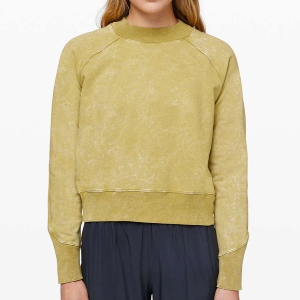 Lululemon Ready to Roll Crew Sweatshirt Washed Vintage Gold 6